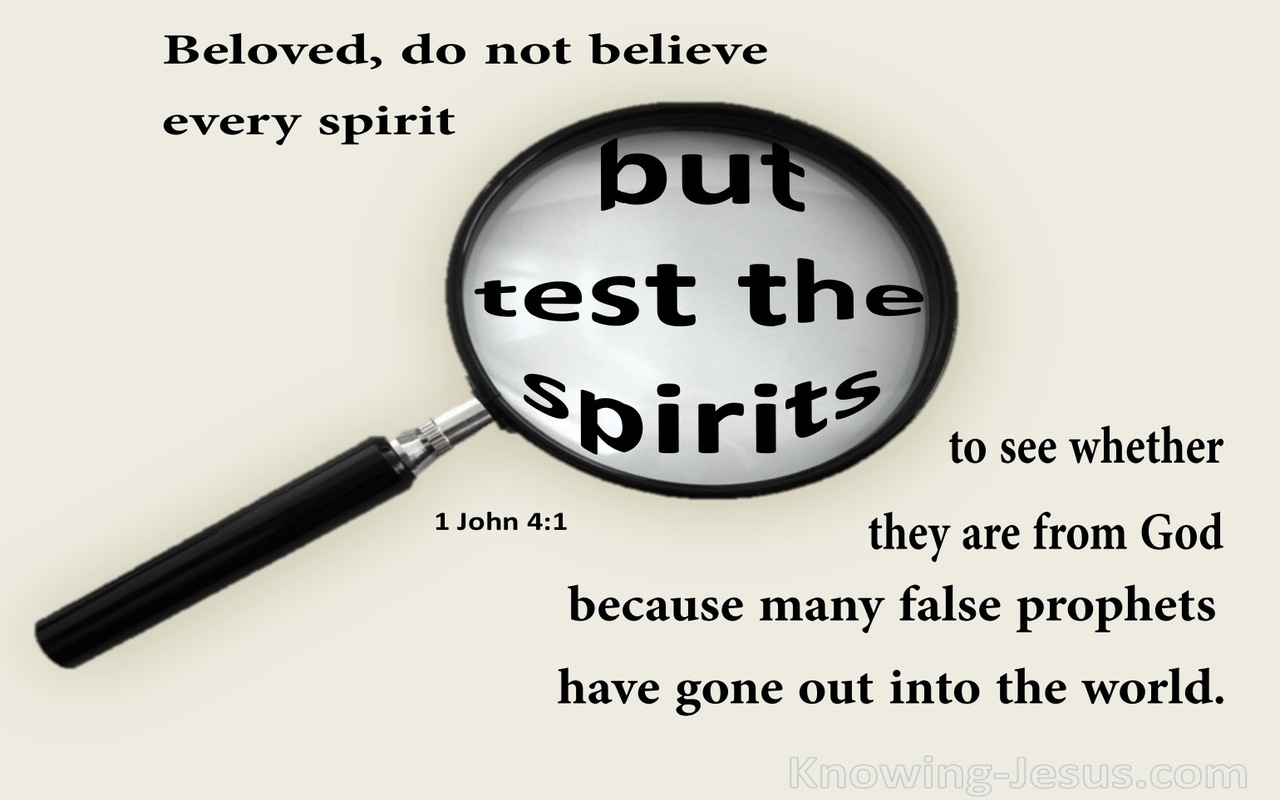 1 John 4:1 Test The Spirits (beige)